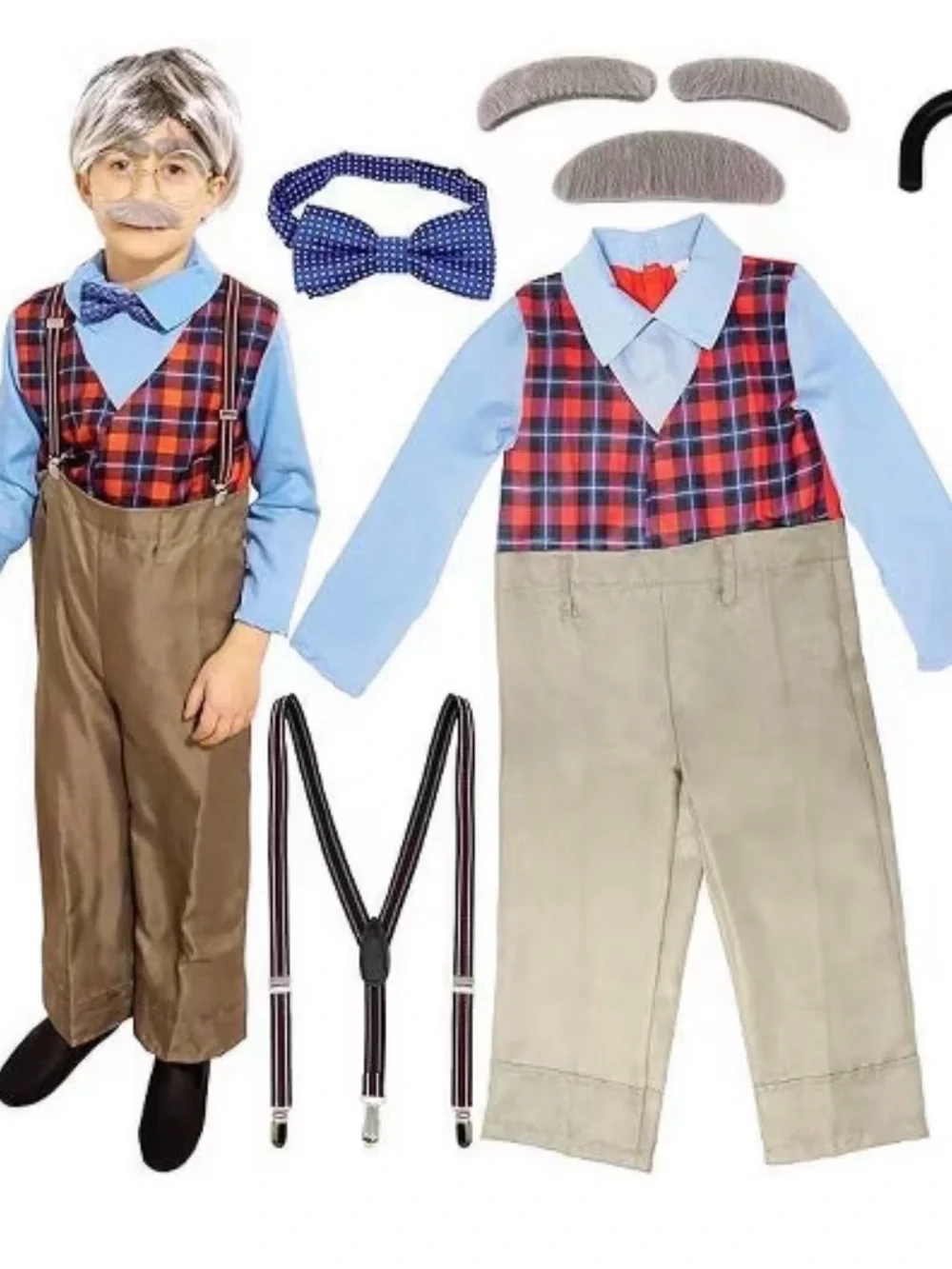 Kids novelty “Old Man” costume w Bowtie & Suspenders